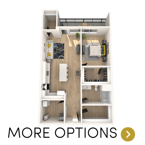 Floor plan for 1 bed, 1 bath, 1072 sqft